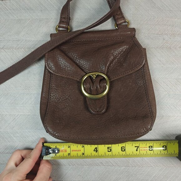 Vintage Fossil Brown Pebbled Leather Crossbody Bag - Picture 7 of 9